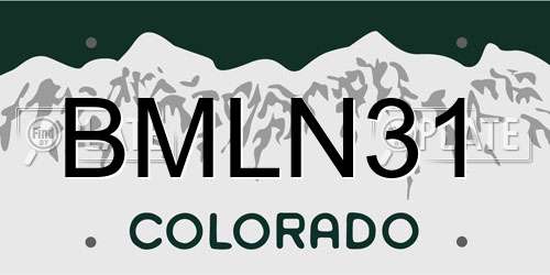 BMLN31 Colorado License Plate