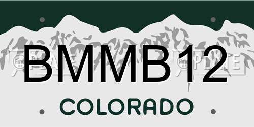 BMMB12 Colorado License Plate