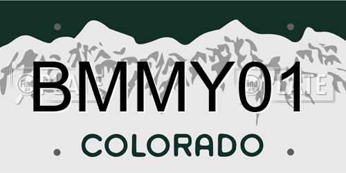 BMMY01 Colorado License Plate