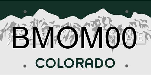 BMOM00 Colorado License Plate