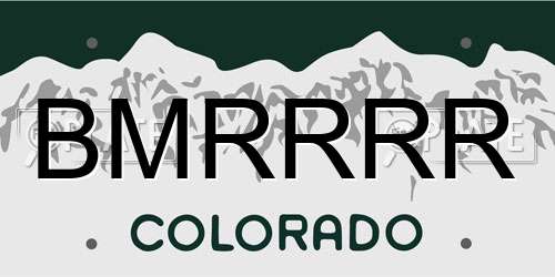BMRRRR Colorado License Plate