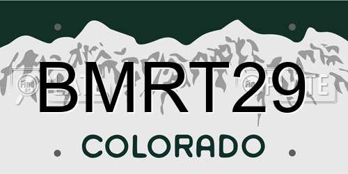 BMRT29 Colorado License Plate