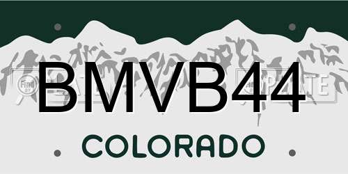 BMVB44 Colorado License Plate