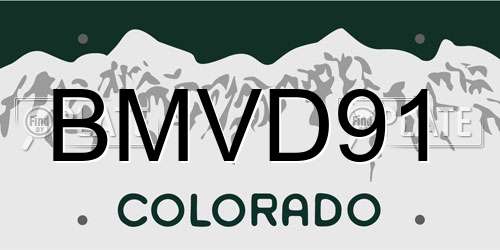 BMVD91 Colorado License Plate