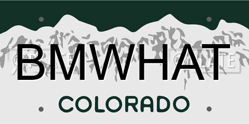 BMWHAT Colorado License Plate