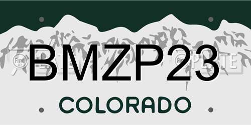 BMZP23 Colorado License Plate