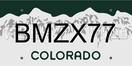BMZX77 Colorado License Plate