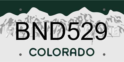BND529 Colorado License Plate