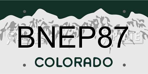BNEP87 Colorado License Plate
