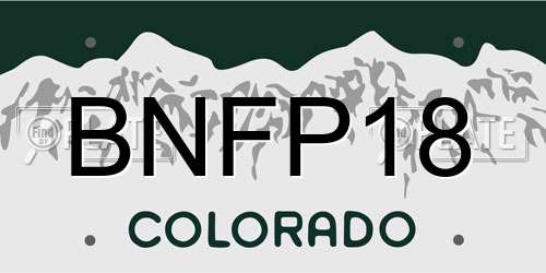 BNFP18 Colorado License Plate