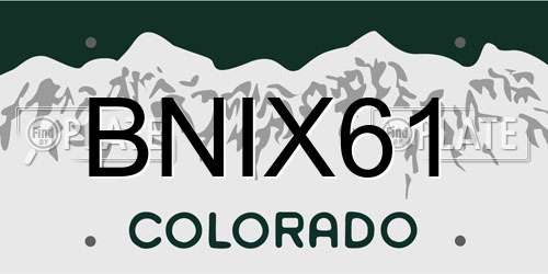 BNIX61 Colorado License Plate