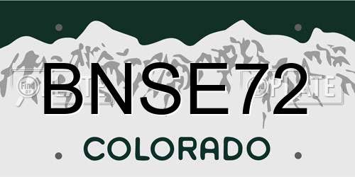 BNSE72 Colorado License Plate