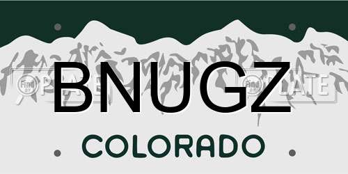 BNUGZ Colorado License Plate
