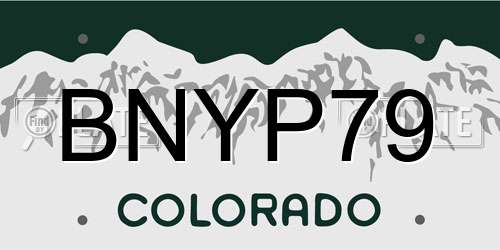 BNYP79 Colorado License Plate