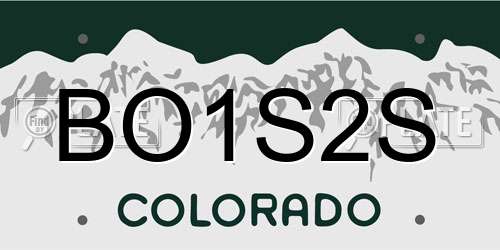 BO1S2S Colorado License Plate
