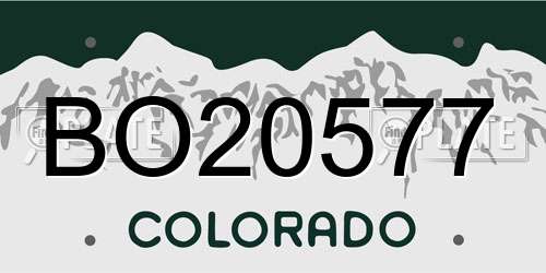 BO20577 Colorado License Plate