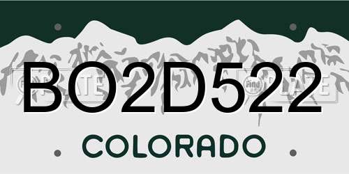 BO2D522 Colorado License Plate