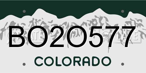 BO2O577 Colorado License Plate