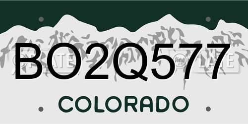 BO2Q577 Colorado License Plate