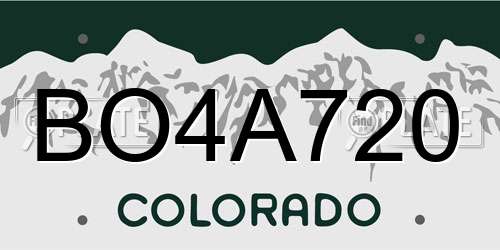 BO4A720 Colorado License Plate