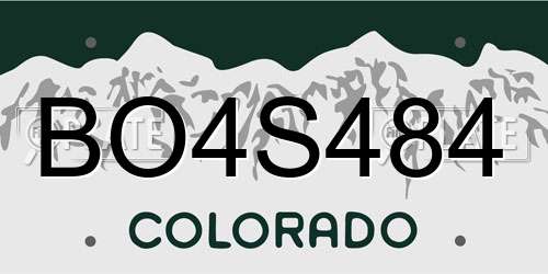 BO4S484 Colorado License Plate