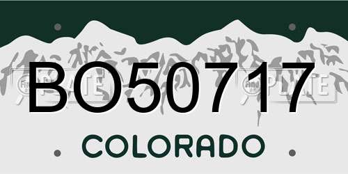 BO50717 Colorado License Plate