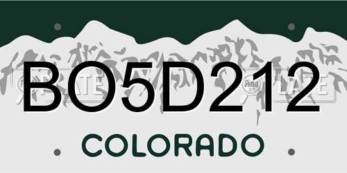 BO5D212 Colorado License Plate