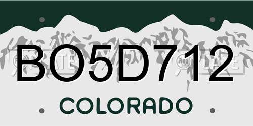 BO5D712 Colorado License Plate