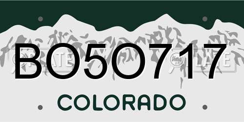 BO5O717 Colorado License Plate