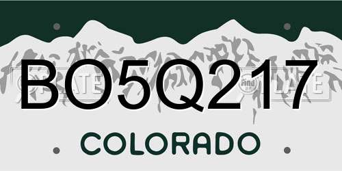 BO5Q217 Colorado License Plate
