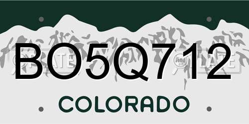 BO5Q712 Colorado License Plate
