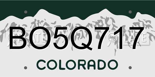 BO5Q717 Colorado License Plate