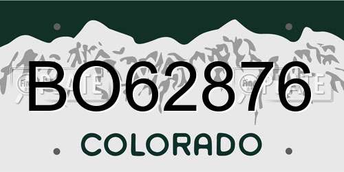 BO62876 Colorado License Plate
