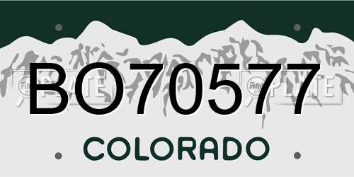 BO70577 Colorado License Plate