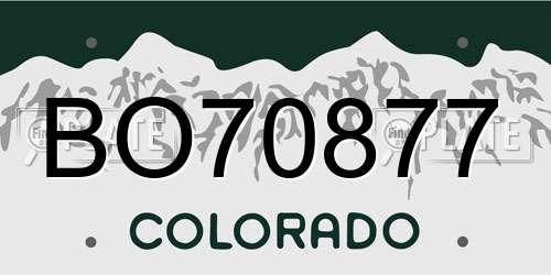 BO70877 Colorado License Plate