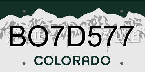 BO7D577 Colorado License Plate