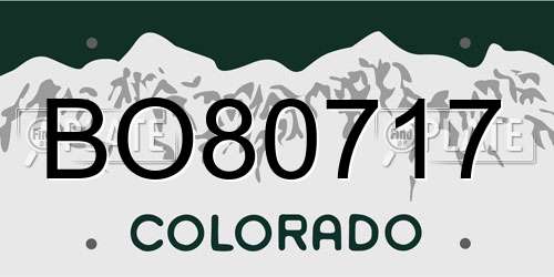 BO80717 Colorado License Plate