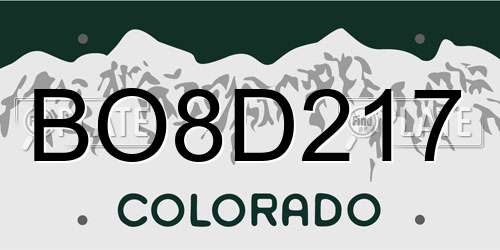 BO8D217 Colorado License Plate