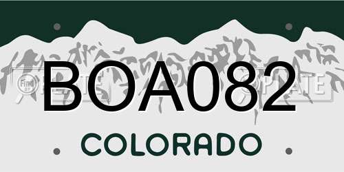 BOA082 Colorado License Plate