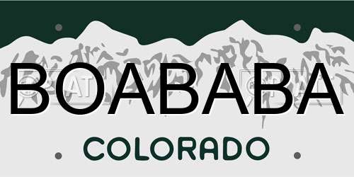 BOABABA Colorado License Plate