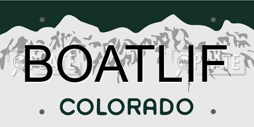 BOATLIF Colorado License Plate