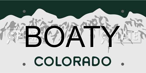 BOATY Colorado License Plate