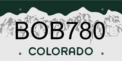 BOB780 Colorado License Plate