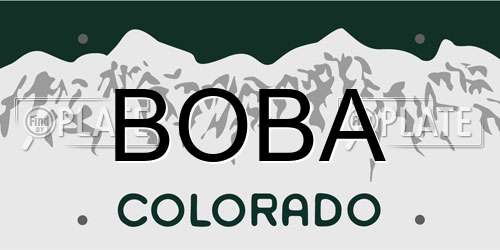 BOBA Colorado License Plate