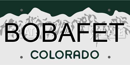 BOBAFET Colorado License Plate