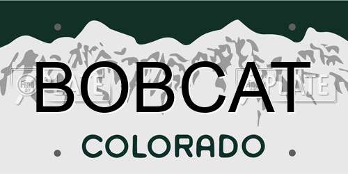 BOBCAT Colorado License Plate