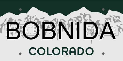 BOBNIDA Colorado License Plate