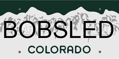 BOBSLED Colorado License Plate