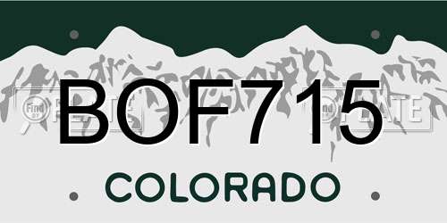 BOF715 Colorado License Plate