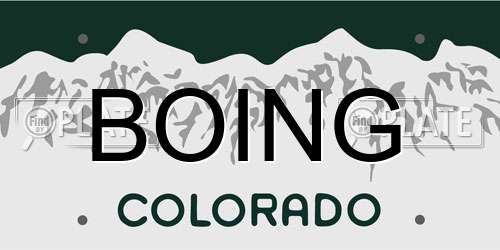 BOING Colorado License Plate